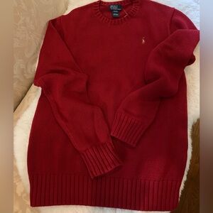 Polo Ralph Lauren Crewneck Cotton Red Boys Sweater size XL NWT